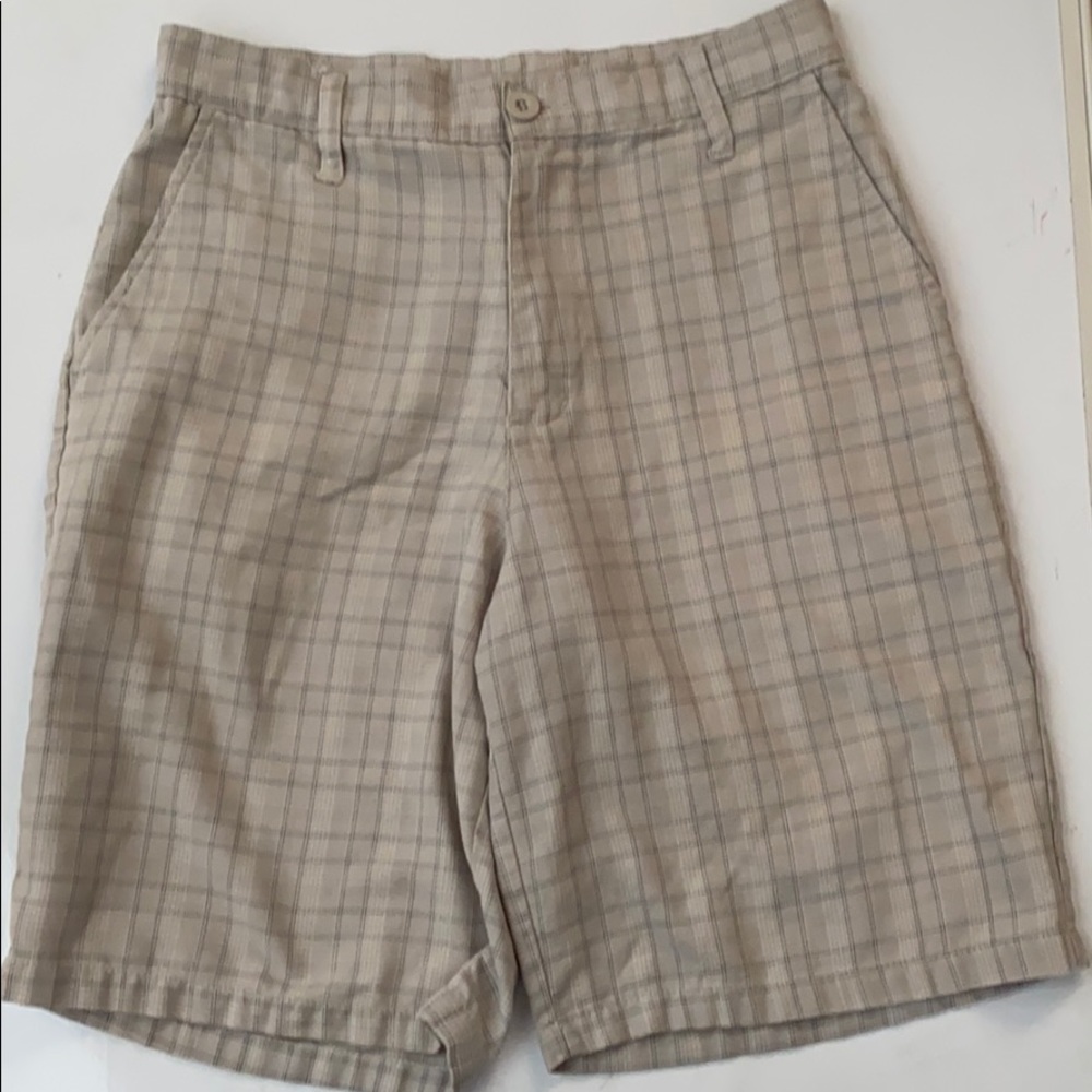 Mens/boys tan plaid shorts size 28L